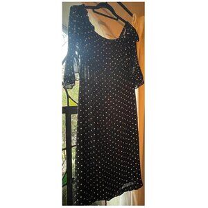 GANNI polka dot off the shoulder dress
